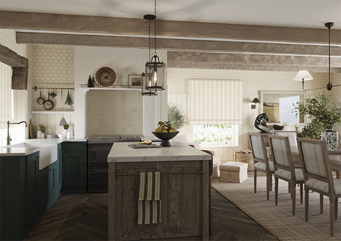 Trellis Prints, Noble Stripe Manson - Twist&Fit Roman Blind - Image 6